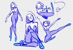 some drawings of different poses and body shapes