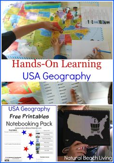 hands - on learning usa geograph activity with free printables and notebooking pack