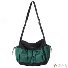 Bird in Bag - Collision color fashion drawstring biker double pocket large crossbody bag fitness sports models shoulder crossbody bag Large Crossbody Bag, Large Crossbody Bags, Sports Models, Street Trends, Color Fashion, Bird In Bag, Colorful Fashion, Sport Fitness, Dark Green