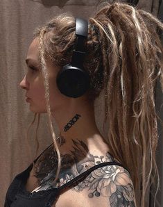 Loose Dreads, White Girl Dreads, Thigh Tattoos For Women, Brother And Sister Tattoo Ideas, Sister Tattoo Ideas, Boho Hair Wrap, Natural Dreads, Sister Tattoo