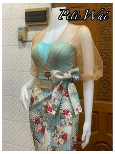 Myanmar Clothes Design, Lace Dress Styles, Pattern Dress Women, Batik Fashion