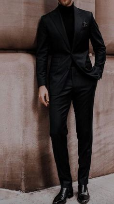 Prom Outfits Men, Full Black Suit, All Black Tuxedo, Black Prom Suits, Suits For Guys, Prom Men, Suit Prom, Marriage Story