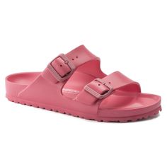 Arizona EVA | shop online at BIRKENSTOCK Outdoor Pink Slides With Cushioned Footbed, Summer Sandals With Cork-bed Midsoles For Outdoor, Pink Slides For Outdoor Summer Activities, Summer Outdoor Slides With Cork-bed Midsoles, Pink Cushioned Sandals For Outdoor Activities, Pink Cork-bed Beach Sandals, Pink Waterproof Sandals For Summer, Pink Waterproof Sandals For Outdoor, Casual Pink Waterproof Sandals