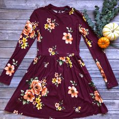 Brand New Long Sleeve Floral Jersey Dress With Open Back And Button Clasp. Perfect With Brown Thigh High Boots, Cowgirl Boots, Or Ballet Flats. This Could Be Worn Over Leggings Or With Leg Warmers Under Boots. The Perfect Fall Dress!! Sleeve Length- 22 In. Waist- 24 In. Waist Stretched- 28 In. Waist To Hem- 17 In. Shoulder To Waist- 14 In. Brown Thigh High Boots, Cactus Dress, Tie Belt Dress, White Babydoll Dress, Sparkly Mini Dress, Sheer Mini Dress, Boots Cowgirl, Strappy Mini Dress, Zebra Print Dress