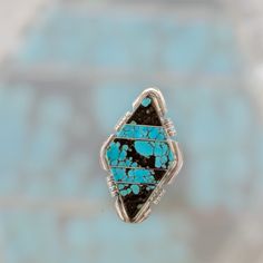 New Native American handmade ring with turquoise inlay and sterling silver, split shank. Made by Navajo Brandon Itatty Discover the artistry of Native American jewelry with this exquisite handmade sterling silver ring. Crafted by renowned Navajo artist Brandon Itatty, this piece features intricate turquoise inlay work and a split shank design. The unique combination of materials and craftsmanship make it a truly special and one-of-a-kind accessory. Perfect for adding a touch of Southwestern eleg Handmade Unique Turquoise Ring In Sterling Silver, Unique Sterling Silver Turquoise Ring, Unique Handmade Turquoise Sterling Silver Ring, Artisan Turquoise Sterling Silver Ring, Handmade Unique Turquoise Sterling Silver Ring, Unique Silver Turquoise Ring With Inlay, Artisan Silver Turquoise Ring With Inlay, Gift Turquoise Ring With Sterling Silver Inlay, Gift Turquoise Inlay Ring In Sterling Silver