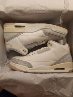 Retro Crafts, Jordan 3 Retro, Air Jordan 3 Retro, Grey Elephant, Air Jordan 3, Elephant Print, Jordan 3, White Leather, Air Jordan