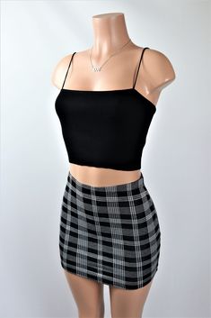 Size: S, Color: Black Plaid Short Skirt, Cheap Fashion Outfits, White Lavender, Clothing Trends, Plaid Mini Skirt, Plaid Shorts, Cheap Fashion, Cheap Clothes, Short Skirt