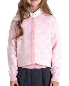 PRICES MAY VARY. SOFT AND COMFY: made of quality 100% cotton, the girls cardigan is super soft and warm, no pilling and static electricity, easy to care, nice elasticity and durability, comfortable to wear in spring, autumn and winter SWEET PATTERN: designed with cute bowknot, sky cloud or bright rainbow striped pattern, the cardigan for girls is sweet and chic, adored by children; The long sleeve and crew neck design adds classic flavor, also nylon added in the hem and cuff prevent from deforma Girls Cardigan Sweater, Button Up Sweater, Cute Cardigans, Bright Rainbow, Long Sleeve Kids, Girls Cardigan, Static Electricity, Knitting For Kids, Kids Sweater