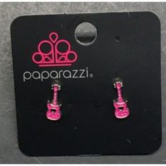 Adorable Cute, Hot Pink Enamel Guitar With Black Heart Pierced Silvertone Stud Earrings! I May Have Multiples Available And Also Have These Available In Purple With Green Heart, Turquoise With Pink Heart, White With Pale Pink Heart, And Black With Red Heart. #Guitarearrings #Heartearrings #Blackearrings #Pinkearrings #Silverearrings #Guitar #Heart #Rockandroll #Punk #Goth #Emo #Rockabilly #Retroearrings #Sustainable *New To Poshmark? Sign Up For Your Free Account And Use My Code Denisespieces70 Pink Guitar, Black Heart Earrings, Heart Piercing, Pink Enamel, Fabulous Jewelry, Punk Goth, Black Earrings, Pink Earrings