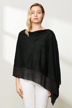 Gorgeous Bonded Knit Poncho, Shawl,  chic and  great quality! Great for the Office,  wear as a outdoor Fall shawl! In Black, Beige or Cool Grey! Like a piece  of jewelry a great buy to wear with everything you can imagine, leggings, jeans, shorts or dress.  Wool Mix (knit stretch ) Light Poncho can be worn two ways, asymetric as photo side seam along  the shoulder to hem or with the center back seam going down the back. Wool Mix 80% Acrylic 20% Wool Machine Washable Gentle Cycle or Hand Wash Col Fall Shawl, Fall Kimono, Boho Shawl, Shawl Sweater, Poncho Cardigan, Poncho Shawl, Knit Poncho, Boho Sweater, Poncho Cape