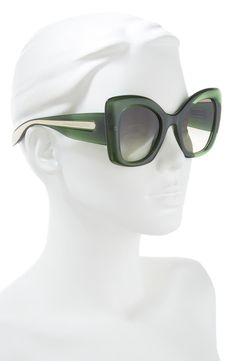 Alexander McQueen 53mm Cat Eye Sunglasses | Nordstromrack Green Square Frame Sunglasses With Gradient Lenses, Retro Acetate Square Frame Sunglasses, Retro Square Frame Acetate Sunglasses, Retro Green Sunglasses With Gradient Lenses, Modern Green Cat Eye Sunglasses With Gradient Lenses, Retro Acetate Sunglasses With Tinted Lenses, Retro Sunglasses With Tinted Lenses, Green Polarized Acetate Sunglasses, Green Acetate Sunglasses With Polarized Lenses