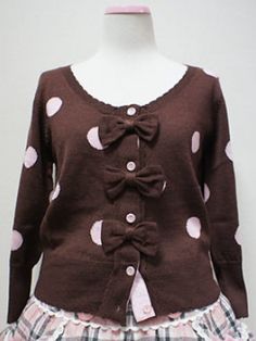 Cardigan Brown, Flying Squirrel, Brown Polka Dots, Harajuku Fashion, Lolita Fashion, Pink Brown, Japanese Fashion, Top Coat