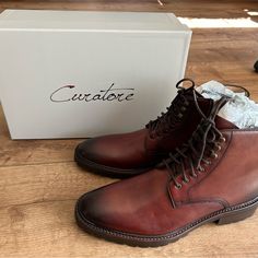 Size 8 Men. Chestnut With Inside Zipper. Made In Italy. New With Original Packaging. Italian Leather Boots, Mens Leather Boots, Chestnut, Italian Leather, Boots Men, Leather Boots, Men's Shoes, Shoe Boots, Man Shop