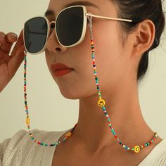 Eyeglass Chain, Eyeglass Holder, Happy Face, The Picture, Small Businesses, Hair Wrap, Full Length, Beads, Chain