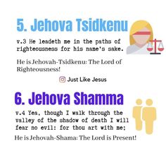 the 5 jehova tsidikenu rules are shown in blue and white