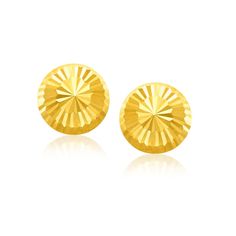 Buy LOVCIA Luxury Dazzling 14k Yellow Gold Sunburst Flat Stud Earrings (8mm) Gold Sunburst, Round Diamond Engagement Rings, Gold Earring, Stunning Earrings, Fine Jewellery Earrings, Pricing Jewelry, Gorgeous Earrings, Flat Design, Diamond Cut