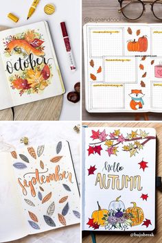 27 Cute Fall bullet journal ideas. Autumn inspired bullet journal ideas for fall. Bullet journal spreads for Fall. Journal Ideas Autumn