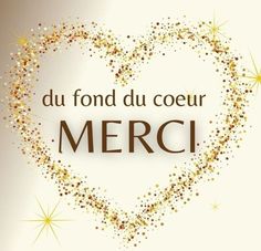 a heart shaped frame with the words du fond du coeur merci