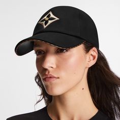 LOUIS VUITTON® - Lv Day Cap - Black Lv Winter Hat, Designer Black Baseball Cap With Curved Brim, Designer Black Baseball Cap, Luxury Adjustable Baseball Cap With Curved Visor, Luxury Black Cap, Luxury Black Adjustable Hats, Luxury Adjustable Visor Hat, Luxury Adjustable Baseball Cap With Short Brim, Louis Vuitton Hat