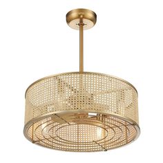 a chandelier that has a circular light fixture on the bottom and an open circle design