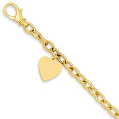 Protected by our 30-Day Risk Free Returns!Metal: 14k Yellow GoldLength: 7.5 inchWidth: 5.5 mmCharm/Element Length:19 mmCharm/Element Width:13 mmPolished, SolidFree U.S. Shipping for orders over $99 Gold Link Bracelet, Gold Jewelry Earrings, Gold Link, Fine Jewelry Bracelets, Jewelry For Her, Fine Jewellery Necklace, Fine Jewellery Earrings, Bracelet Jewelry, Heart Charm Bracelet