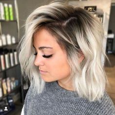 Icy Platinum Blonde Balayage Dark Roots, Blonde Hair With Roots, Ice Blonde Hair, Ice Blonde, Ombre Hair Blonde, Dark Roots Blonde Hair, Hair Colours