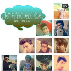 a collage of photos with the caption'look badate rite he is more but har darr tever vii hita