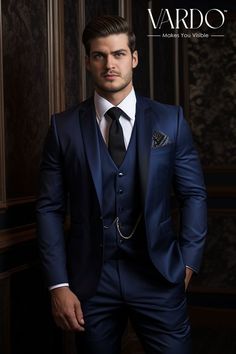 Dark Royal Blue Suit Men, Wedding Suit Design For Men, Groomsmen Attire Dark Blue, 3 Pices Suit For Men Wedding, Unique Wedding Tuxedo For Men, Dark Blue Suit Men Wedding, Dark Blue Tuxedo Wedding, Dark Blue And Silver Wedding, Dark Blue Groomsmen Suits