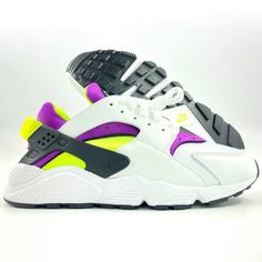 Nike Air Huarache “Magenta” White Neon Yellow (Dd1068-104) Mens Size 11.5 White Custom Sneakers With Vibram Sole For Sports, White Sports Custom Sneakers With Vibram Sole, White Sporty Custom Sneakers With Vibram Sole, Sporty White Lace-up Huaraches, Nike White Running Shoes With Vibram Sole, White Sports Huaraches With Round Toe, White Sport Huaraches With Round Toe, Sporty White Huaraches With Round Toe, White Sporty Huaraches With Round Toe