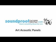 the logo for art acoustic panels, with an image of a cow in the background