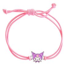 Adorn your wrist with the Sanrio Hello Kitty Cord Bracelet 3-Piece Set, featuring charming Kuromi and My Melody charms. Officially licensed, these bracelets add a playful touch to any outfit. Kawaii Jewelry With Cute Adjustable Design, Adjustable Kawaii Jewelry With Cute Design, Adjustable Cute Kawaii Jewelry, Adjustable Jewelry With Cute Design Gift, Adjustable Pink Kawaii Jewelry, Cute Adjustable Charm Bracelet For Friendship, Adjustable Pink Jewelry With Cute Design, Kawaii Adjustable Charm Bracelet Gift, Adjustable Pink Kawaii Charm Bracelet