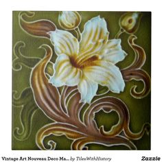 a painting of a white flower with brown swirls