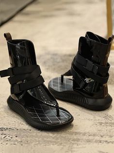 Sku CY-!27126 Material PU Style Gladiator Occasion Casual , Urban Heels Height Mid (3cm-5cm) Seasons Summer Type Sandals Color BLACK Size 36,37,38,39,40 Size chart: Please consult the size chart we provide for this item's measurements to help you decide which size to buy. Please note: There may be 1-3cm differ due to manual measurement. Black Flat Sandals With Buckle Closure, Black Flat Heel Sandals With Buckle Closure, Black Sandals With Buckle Closure And Flat Heel, Trendy Black Sandals For Streetwear, Black Leather Ankle-high Sandals, Black Toe Post Sandals For Outdoor, Black Sandals With Buckle Closure For Streetwear, Black Sandals With Buckle Closure For Outdoor, Black Buckle Sandals For Streetwear