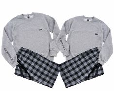 ➽ Price for: 1 Sweatshirt only or  1 Pajama Set (1 Sweatshirt & 1 pants). ➽ Add 2 Sets to your cart in order to get both matching pajamas. This listing is for couple matching pajamas that can be purchased as a set (1 sweatshirt & 1 pants) or just the 1 sweatshirt separately. In order to get both matching pajamas as shown on the picture you would have to add each set separately to your shopping cart. These sweatshirts can be personalized with 2 custom prints: 1. On left pocket area "your initials Matching Couples Pjs, Couple Matching Pajamas, Couple Christmas Pajamas, Matching Pajamas For Couples, Stairs Black, Matching Couple Pajamas, Christmas Pajamas Matching, Hoodie Couple, Buffalo Plaid Pajamas