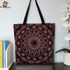 Experience the Serene Zen Tote Bag, featuring a Dot Mandala Painting on fabric cloth. This tote offers bold sacred geometry, psychedelic serenity, eclectic tranquility, and mindful harmony of a Dark Goddess. Enjoy vivid, vibrant, and colorful art for a unique boho shopping experience. It's a cool, artful art gift for her, perfect as a custom pool bag, farmers market bag, or cute beach tote, and ideal for female gift ideas. Welcome to our world of serenity and artistry with our original "Black Mo Dot Mandala Painting, Black Moon Lilith, Dark Goddess, Pool Bag, Custom Pool, Farmers Market Bag, Pool Bags, Dot Mandala, Custom Pools