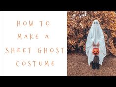 a person wearing a ghost costume with the words how to make a sheet ghost costume