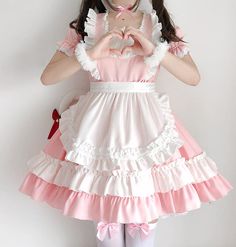 Fashion Lolita Cosplay Dress Set PN3816 ●Material: POLYESTER FIBERS ●Size: M: Bust:86 cm,Length:74 cm. L: Bust:90 cm,Length:76 cm. (Please allow 1-3cm differs due to manual measurement.As different computers display colors differently,the color of the actual may vary slightly from the above images.Thanks for your understanding.) ●About Shipping: We attach great importance to the orders of each customer and parcel delivery. 1.Processing time: 2-3 business days. 2.Shipping time: 10-15 business days to US, please allow 3-4 weeks shipping to other country.(Shipping times can be affected by variable customs clearance times or public holidays.) Cutesy Clothes, Maid Cosplay, Anime Maid, Maid Outfit, Apron Dress, Cosplay Dress, Kawaii Clothes, Dress Set, Lolita Dress