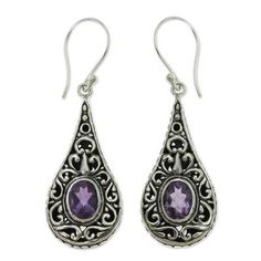 Amethyst is scintillating in sterling silver earrings from Komang Wijayana. Expertly crafted by hand with 2.5 gemstone carats the earrings are brimming with the graceful elegance of Balinese artistry. .925 Sterling silver Shoulder Bags Pattern, Baby Earrings, Rescue Animals, Kids Earrings, Electronics Jewelry, Topaz Earrings, Sterling Silver Dangle Earrings, Amethyst Earrings, Fine Earrings