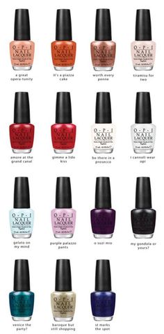 Opi Collections, Opi Nail Colors, Opi Nail Polish, Latest Makeup, Polish Colors, Grand Canal, Nail Polish Collection, Opi Nails, Nail Polish Colors