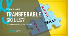 two puzzle pieces with the words what are transferable skills? written on them