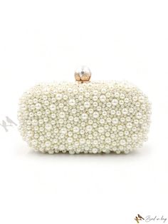 Bird in Bag - Exquisite Pearl-Adorned Clutch Handcrafted for Formal Occasions Pearl Clutch Bag, Plastic Handbag, Beaded Clutch Purse, Beaded Clutch Bag, Lovely Partner, Pearl Clutch, Wedding Purse, Wedding Clutch, Bridal Clutch