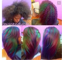 "Taste The Rainbow" - 10 Women Who Dare To Explore The Art Of Multi Color Dye Jobs - Black Hair Information Popping Colors, Fire Color, Va Va Voom, Hair Crush, Colored Hair, Hair Inspiration Color, Rainbow Hair