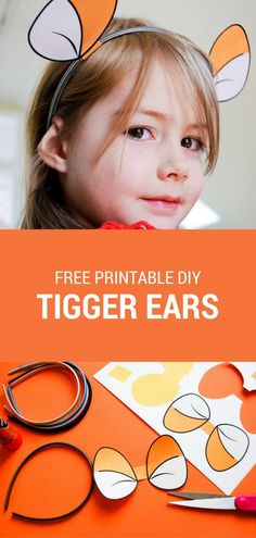 Make a DIY Tigger headband using these free printable Tigger ears for your own Hundred Acre Woods celebration. #spon Free printable Tigger ears | Free printable Winnie the Pooh ears | Free printable Piglet ears | easy Halloween costumes | Winnie The Pooh DIY costume | Piglet DIY costume | Tigger DIY costume Winnie The Pooh Diy Costume, Halloween Costumes Winnie The Pooh, Free Printable Winnie The Pooh, Piglet Ears, Printable Winnie The Pooh, Winnie The Pooh Ears, Tiger Ears, Tigger Costume, Winnie The Pooh Costume