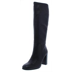 PRICES MAY VARY. Knee-high boot featuring round toe and stacked block heel Pull-on style with partial-length instep zipper Non-marking outsole Black Leather Boots Knee High, Leather Boots Knee High, Boots Knee High, Knee High Heels, Knee Boot, Justin Boots, Leather Riding Boots, Boots Knee, Black Leather Boots