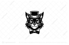 a cat wearing a top hat and bow tie