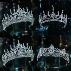 Luxury Diverse Silver Color Crystal Bridal Tiaras Crown Rhinestone Pageant Diadema Collares Headpieces Wedding Hair Accessories Sweet 16 Crowns, Silver Sweet 16, Crown For Wedding, Crown Aesthetic, Nfl Championships, Tiara Headpieces, Crystal Bridal Tiaras, Bridal Tiaras, Antique Filigree