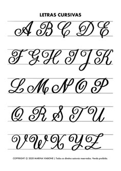 latin cursive alphabets with the letters and numbers on them, all in different styles