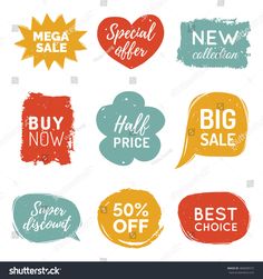 set of speech bubbles with different price and special offer for sale on the white background