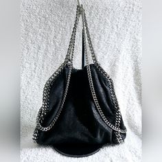 100% Authentic. Preloved With Light Regular Wear. No Big Stains, Just 1 Small Spot In The Interior. Measurements: 10in L 10in H 4in W Top Handle Strap Drop: 4.5 Inches Crossbody Strap Drop: 18 Inches No Inclusions. Bag Only. Party Shoulder Bag With Palladium Hardware, Silver Chain Bag For Night Out, Black Party Bag With Palladium Hardware, Glamorous Everyday Shoulder Bag With Silver-tone Hardware, Black Shoulder Bag With Palladium Hardware For Party, Glamorous Shoulder Bag For Everyday Use With Silver-tone Hardware, Silver Bag With Gunmetal Hardware For Evening, Silver Evening Bag With Gunmetal Hardware, Silver Evening Bag With Silver Chain