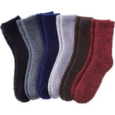 Specifications: Super soft warm microfiber stretchy women fuzzy socks are made of premium quality polyester & spandex. One Size: 9-11 (fit women's shoe sizes 6-10). The elastic bands at the ankle do not compress your legs giving you the best, comfortable wear experience for everyday activities and even during sleep. Very soft cozy socks are made of premium Microfiber provide maximum coziness for your feet keeping them warm, soft and sweat-free. By using fine needle to dense the stitches of cloth Warm Gifts, Sleeping Socks, Outdoor Socks, Cabin Socks, Fluffy Socks, Cuff Design, Boo Basket, Men Socks, Sock Animals